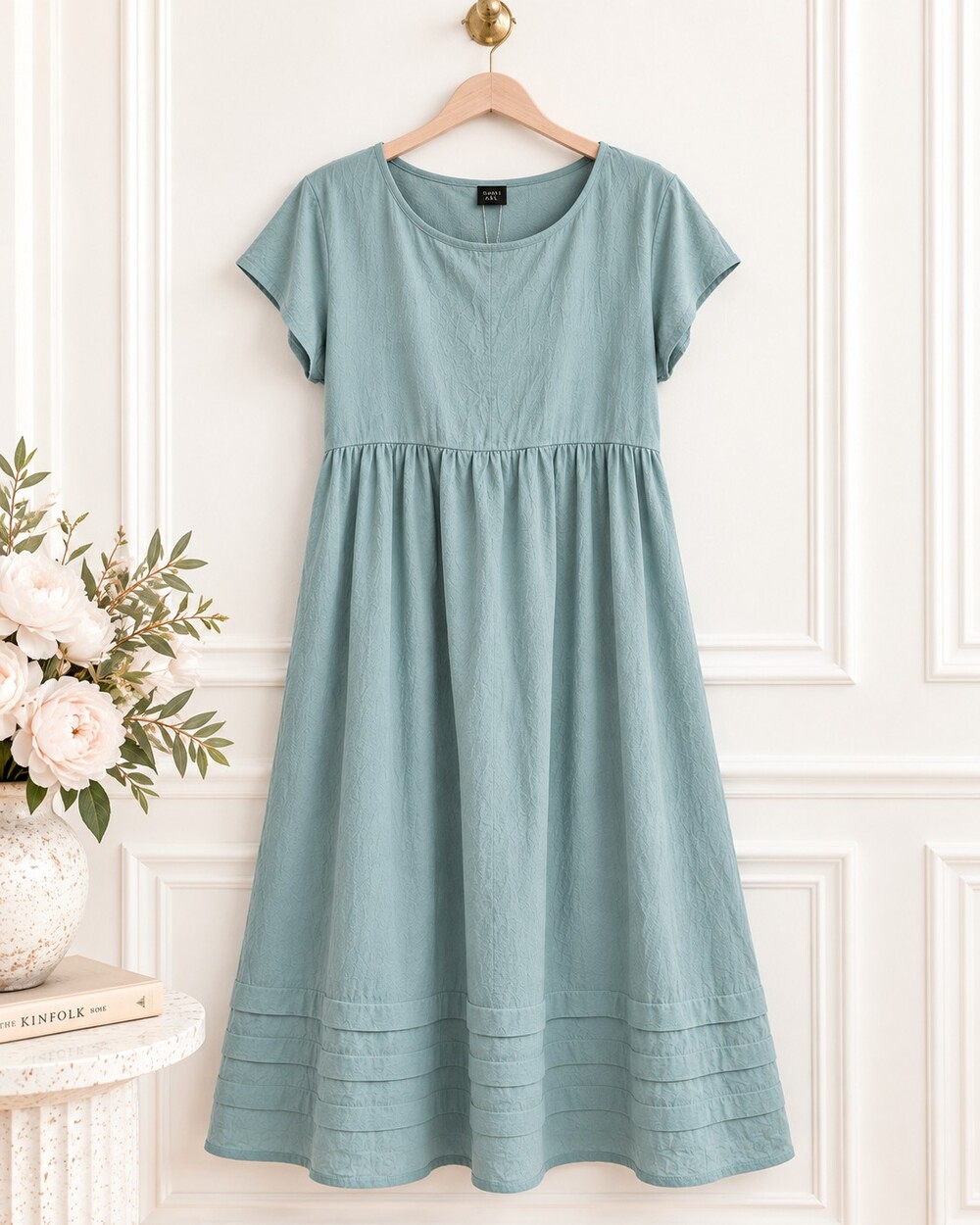 NWT Emery Rose Green 100% Cotton Maxi Dress | Cottagecore Boho | Size Large - Picture 5 of 9